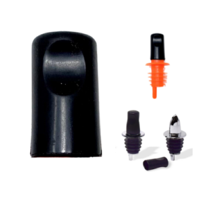 black pour spout cover- Anytime Bar Supplies Pour Spouts