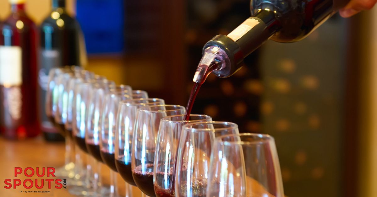 pouring wine in glasses - Anytime Bar Supplies Pour Spouts