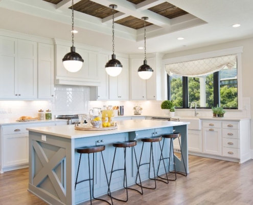 kitchen with white cabinets and black barstools - Pour Spouts by Anytime Bar Supplies pour spout