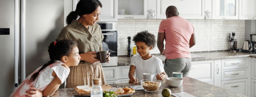 family cooking together in the kitchen - Anytime Bar Supplies Pour Spouts stainless steel pour spouts