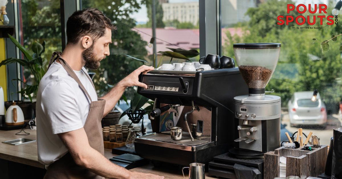 man pouring a shot of espresso - Pour Spouts