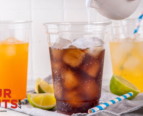 soda in plastic cups with cream - Pour Spouts dirty soda