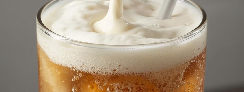 cola in a glass cup with heavy cream - Pour Spouts dirty soda