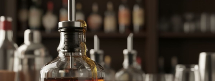 glass syrup bottle with a leaky pour spout - Pour Spouts Specialty Syrup