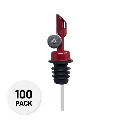 burgundy self closing stainless steel pour spout - Anytime Bar Supplies Pour Spouts