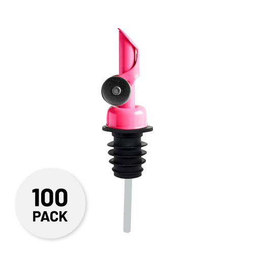 pink self closing stainless steel pour spout - Anytime Bar Supplies Pour Spouts